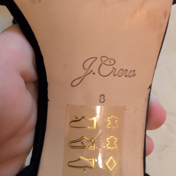 J CREW STUDDED PENNY SANDALS IN SUEDE WITH WOOD HEEL Size 8 - Picture 8 of 11